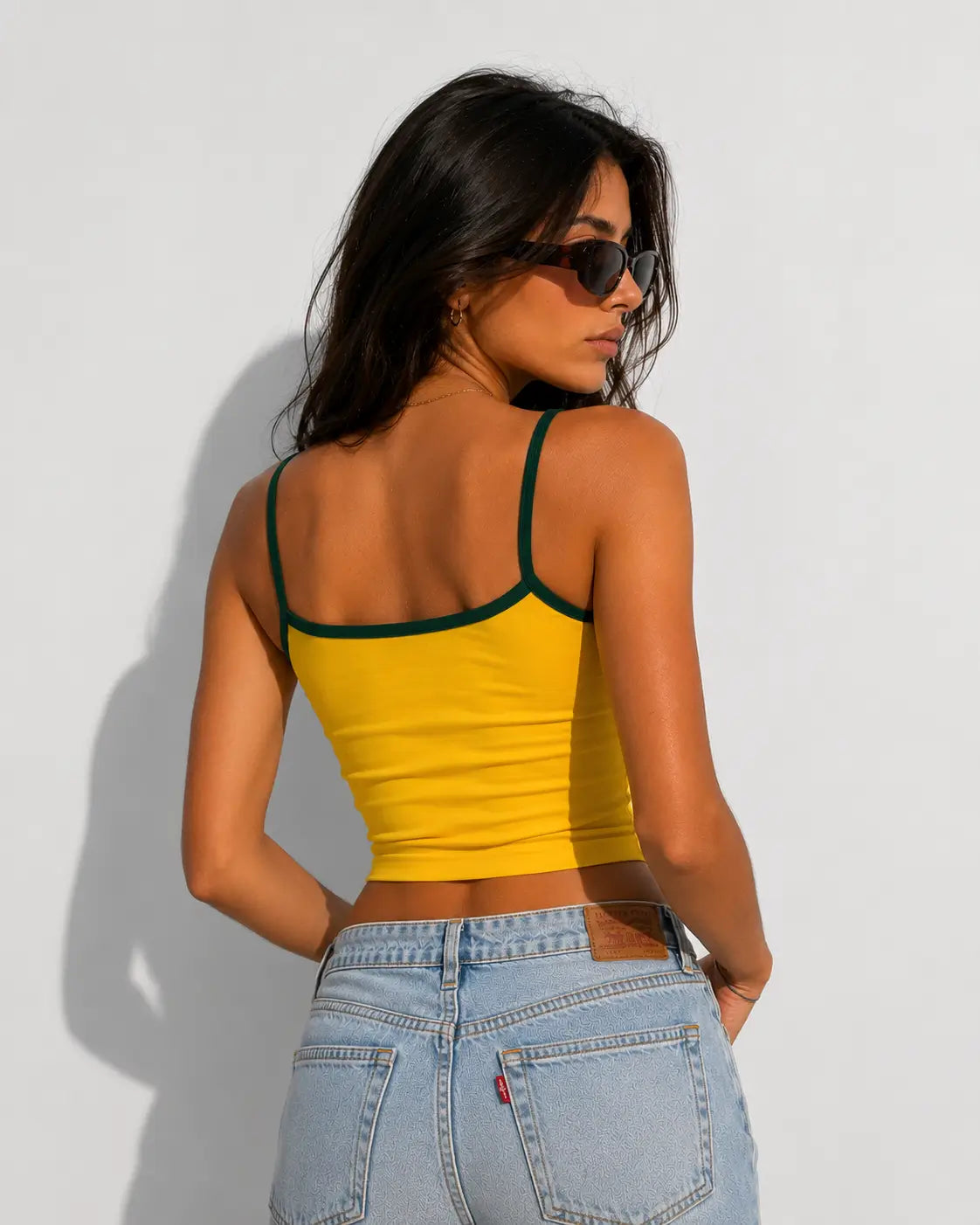 Plain Yellow Cami Top for Clothing Brands | Blank Women's Spaghetti Strap Cami | Cottexco