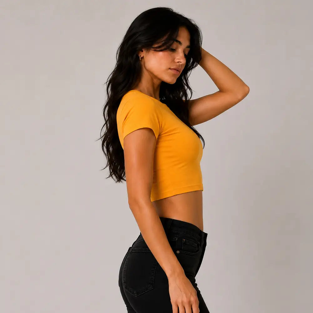 Mango Baby Tee Crop Top for Women