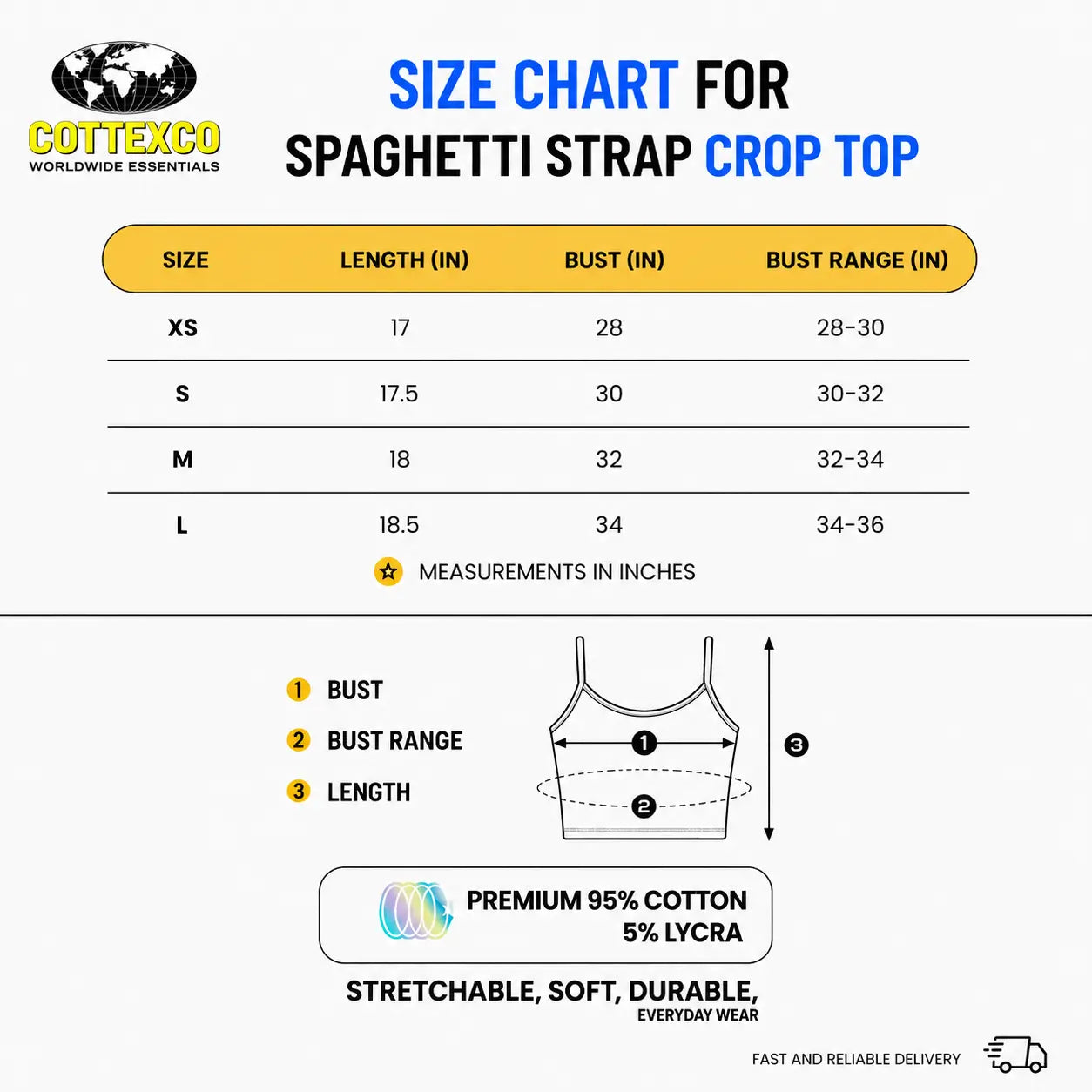 Plain Yellow Cami Top for Clothing Brands | Blank Women's Spaghetti Strap Cami | Cottexco