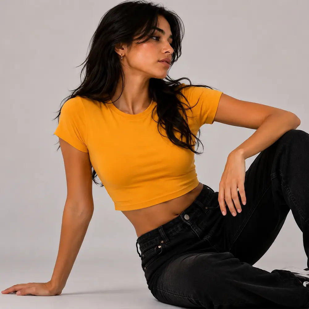 Mango Baby Tee Crop Top for Women